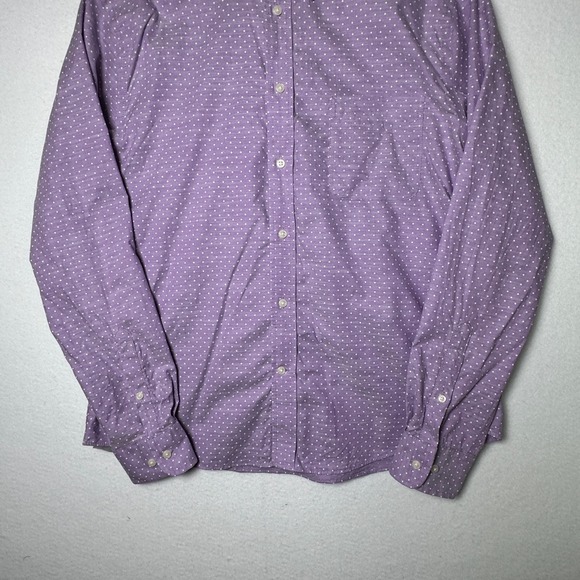 Lauren Ralph Lauren Mens Shirt Size Large Purple Polka Dot Button Down Casual - Picture 5 of 11